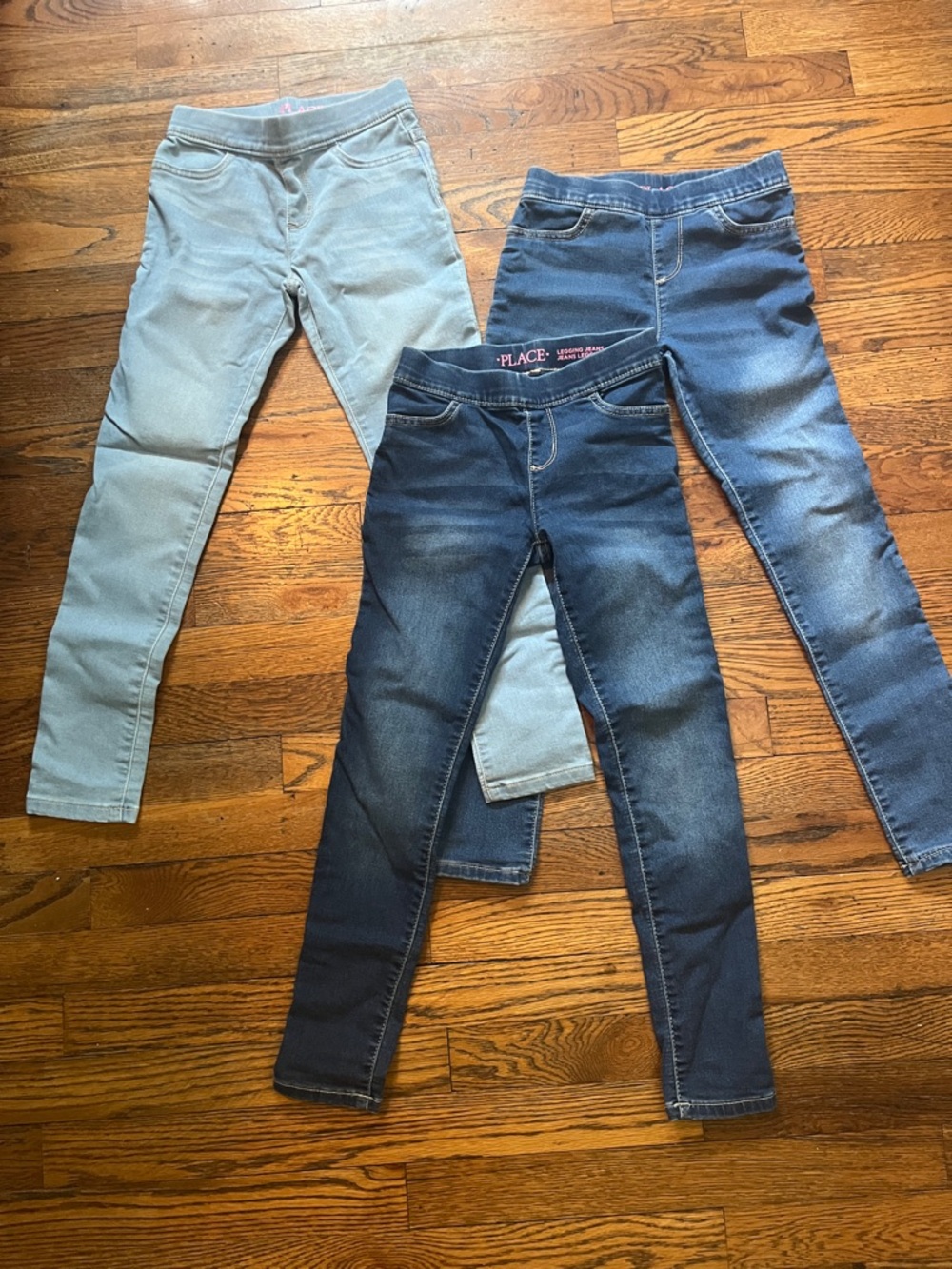 The Children's Place Girls' 3-Pack Jeggings - Light & Dark Denim